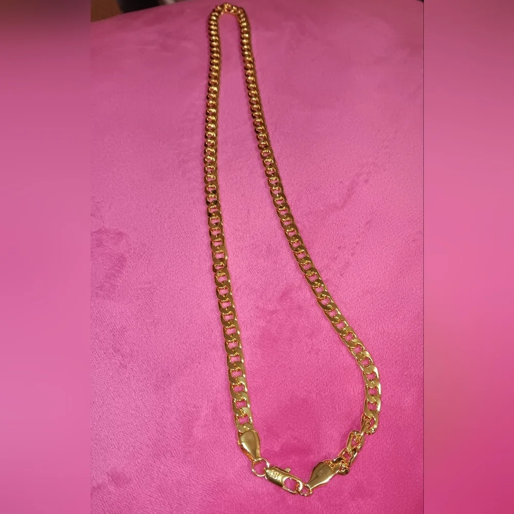 18k gold p necklace bracelet set 22
